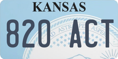 KS license plate 820ACT