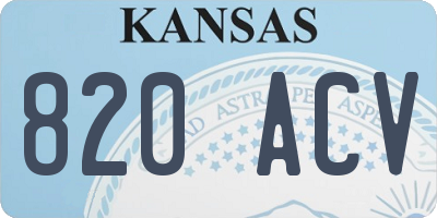 KS license plate 820ACV