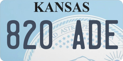 KS license plate 820ADE