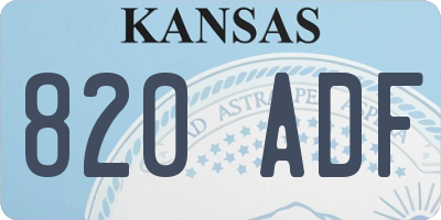 KS license plate 820ADF