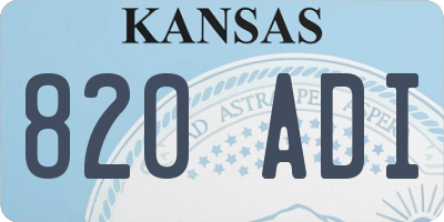KS license plate 820ADI