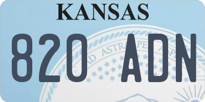 KS license plate 820ADN