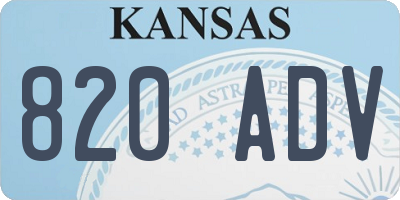 KS license plate 820ADV