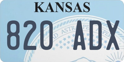 KS license plate 820ADX