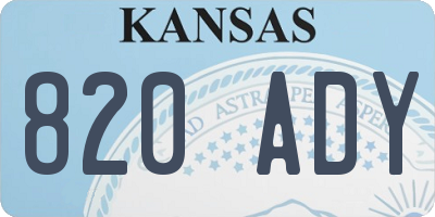 KS license plate 820ADY