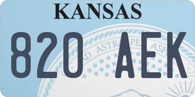 KS license plate 820AEK