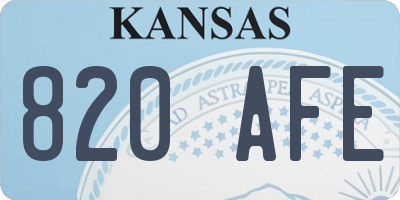KS license plate 820AFE