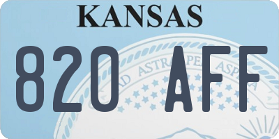 KS license plate 820AFF
