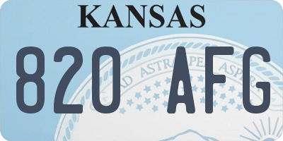 KS license plate 820AFG