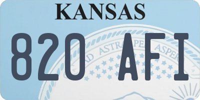 KS license plate 820AFI