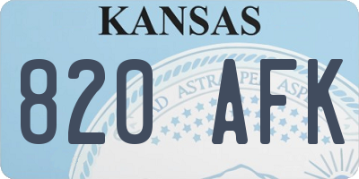 KS license plate 820AFK
