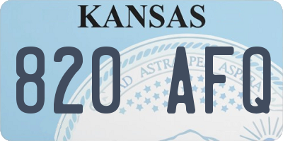 KS license plate 820AFQ