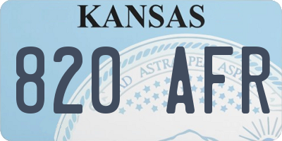 KS license plate 820AFR