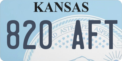 KS license plate 820AFT