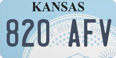 KS license plate 820AFV
