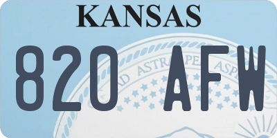KS license plate 820AFW