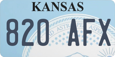 KS license plate 820AFX
