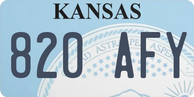 KS license plate 820AFY