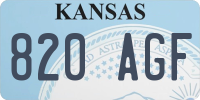 KS license plate 820AGF