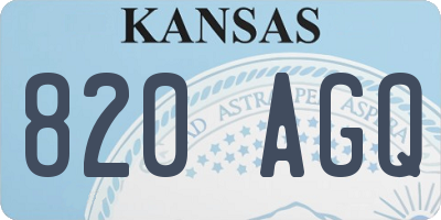 KS license plate 820AGQ