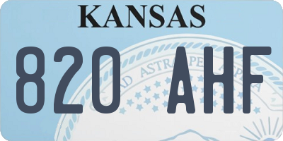 KS license plate 820AHF