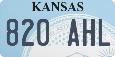 KS license plate 820AHL