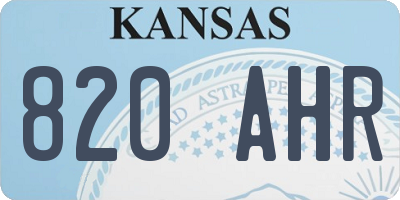 KS license plate 820AHR