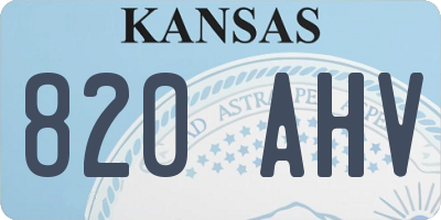 KS license plate 820AHV