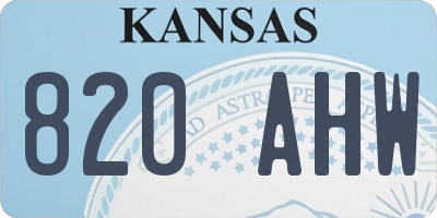 KS license plate 820AHW