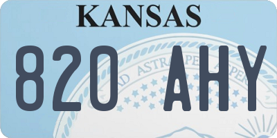 KS license plate 820AHY