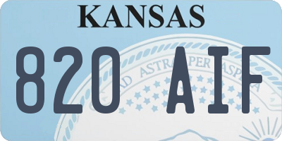 KS license plate 820AIF