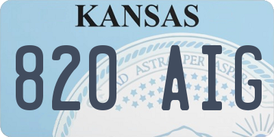 KS license plate 820AIG