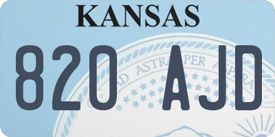 KS license plate 820AJD