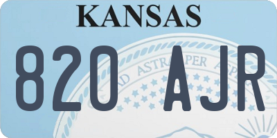 KS license plate 820AJR