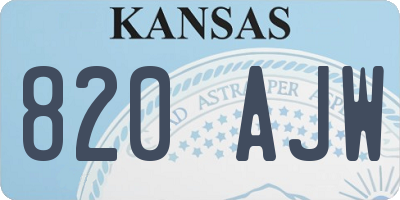 KS license plate 820AJW