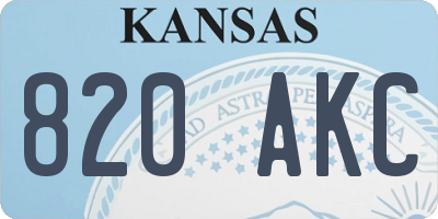 KS license plate 820AKC