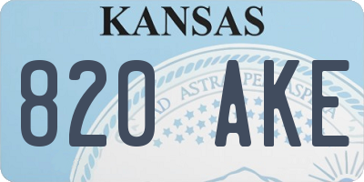 KS license plate 820AKE