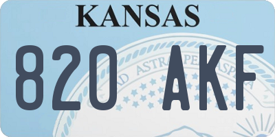 KS license plate 820AKF