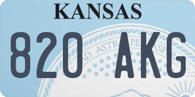 KS license plate 820AKG