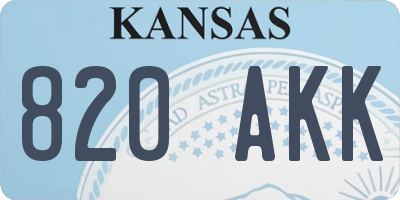 KS license plate 820AKK