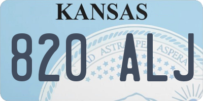 KS license plate 820ALJ
