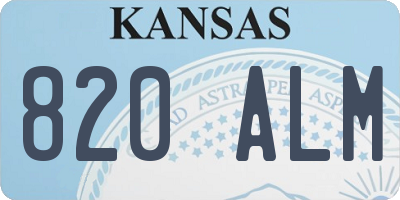 KS license plate 820ALM