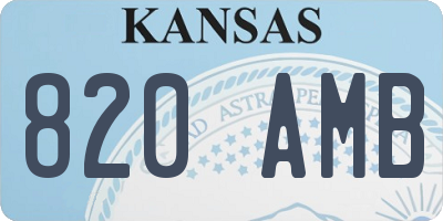 KS license plate 820AMB