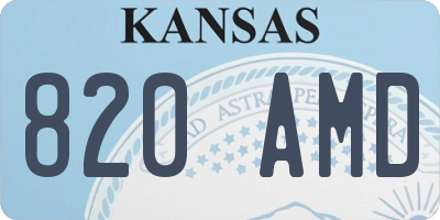 KS license plate 820AMD