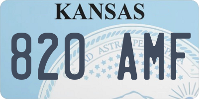KS license plate 820AMF