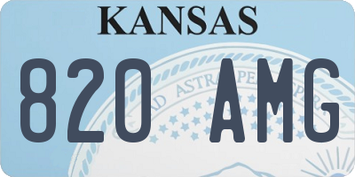 KS license plate 820AMG