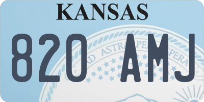 KS license plate 820AMJ