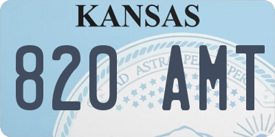 KS license plate 820AMT