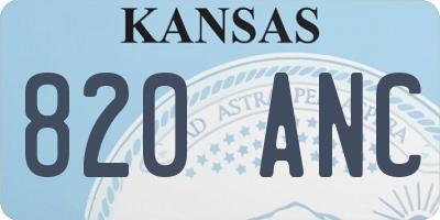 KS license plate 820ANC