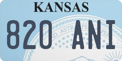 KS license plate 820ANI